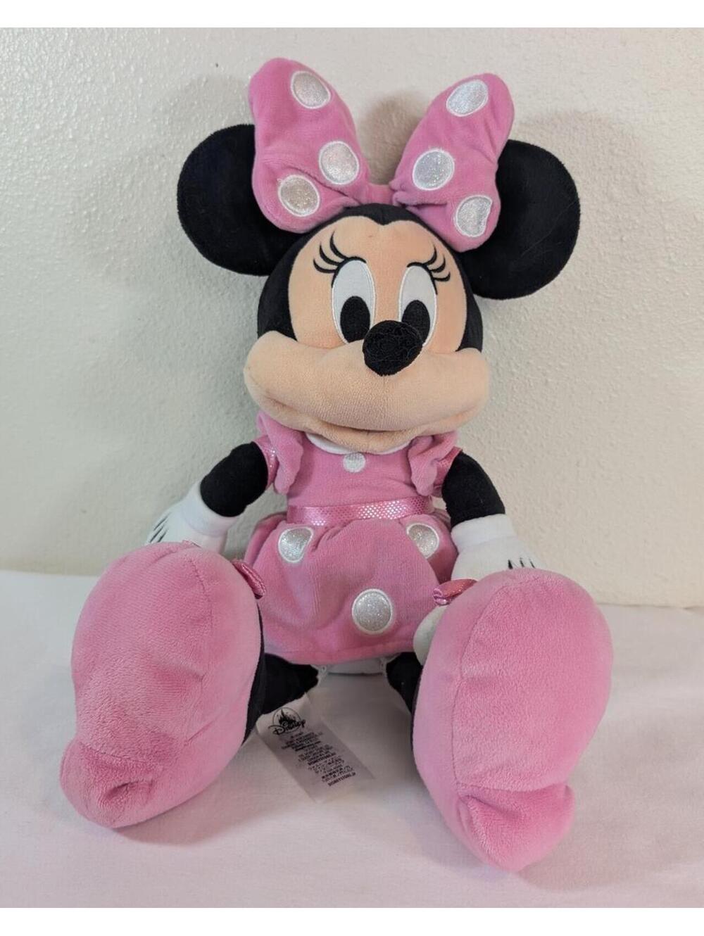 Disney Store 20” Minnie Mouse Pink Polka Dot Plush Stuffed Animal